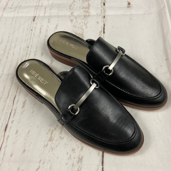 Nine West Shoes - Nine West Black Slip on Loafer with Silver hardwar